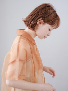 レトン 銀座(leton) ボブ/オレンジブラウン/切りっぱなしボブ/似合わせカット/銀座