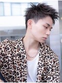 ツイストパーマ七三オールバックマッシュウルフスリークショート