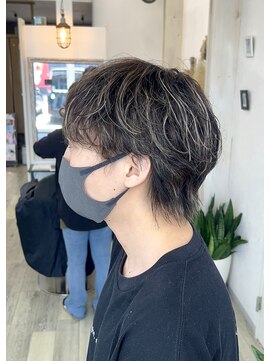 ベルバイグレイス(BELLE by grace) コントラストハイライト×緩めフェザーパーマ