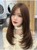レイヤーカット　韓国前髪　韓国ヘア　顔周り 2wayバング