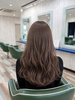 ルートヘア 辻堂店 辻堂ブリーチなしミルクティーベージュ艶ロング