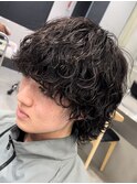 メンズマッシュウルフツイストスパイラルパーマツイストパーマ