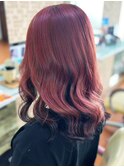 20代30代40代大人可愛い毛先パーマピンクブラウン透明感アッシュ