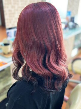 アークスヘアー 20代30代40代大人可愛い毛先パーマピンクブラウン透明感アッシュ