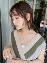 サイン 渋谷(SIGN)&nbsp;インナーカラーレイヤーカットイヤリングカラーミディアムヘア