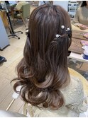 ★結婚式お呼ばれドレスヘア編み込みポニーテールアップスタイル