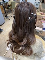 ★結婚式お呼ばれドレスヘア編み込みポニーテールアップスタイル