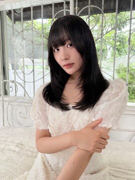 ロンドアベニール 北千住(Lond avenir) くびれヘア/顔周り/韓国/レイヤーカット/黒髪/ミディアム北千住