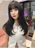 くすみベージュ/細めハイライト/ショート/白髪ぼかし/前髪