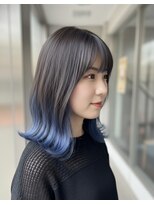 ヘアークリアー 草加&nbsp;大人可愛い20代30代40代ブルーグラデーション