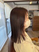 ラニ ヘアーアイラッシュ(lani hair eyelash)&nbsp;切りっぱなしセミロング×ピンクブラウン