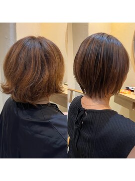 SOURCE yuan 髪質改善/ショートボブ/メンズパーマ【5月中旬OPEN(予定)】 髪質改善縮毛矯正メテオストレートbefore after【佐藤和弥】