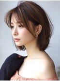 ボブレイヤー×白髪ぼかしカラー３０代４０代５０代６０代