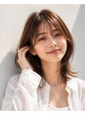 ミディアムレイヤー20代30代40代前髪あり前髪なし面長丸顔越谷