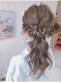 海でウェディングフォト用ヘアアレンジ