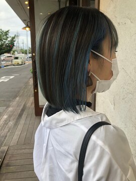 ダブル(W) インナーカラー☆ブルー