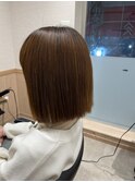【髪質改善&オイルカラー】艶髪切りっぱなしボブ