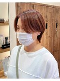 ピンクベージュ&ショートウルフ♪