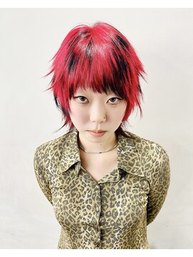 レコ 渋谷(LECO) シャギーウルフ×レッド×ランダムブラック