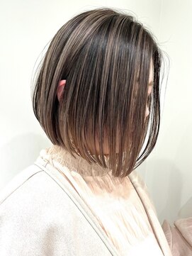 ジルブラン 土浦(JIL BLAN) ハイライトバレイヤージュダブルカラーショートカット30代40代