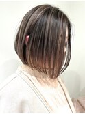 ハイライトバレイヤージュダブルカラーショートカット30代40代