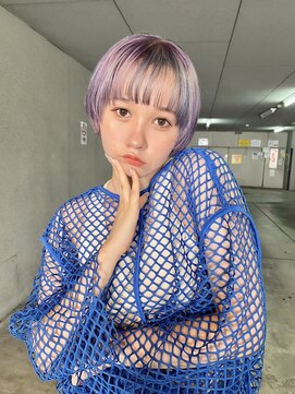 ジェム(GEM) ホワイトブロンド/細みハイライト/ラベンダーミルクティー★72