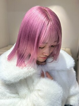 ベレーザ 渋谷神南(Beleza) 13121ブリーチ&ダブルカラー韓国レイヤーボブラベンダーピンク