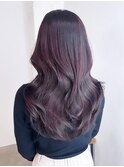 美髪韓国ヘア顔周りレイヤーロングチェリーブラウン_ba488381