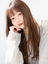 重めバング×ロングレイヤー♪モカブラウンで秋冬映えカラー◎