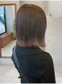 巻ける縮毛矯正/髪質改善/タッセルボブ/顔周り/ヘーゼルベージュ