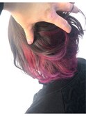 強めアクセントが可愛い☆インナーカラー×ピンクバイオレット☆