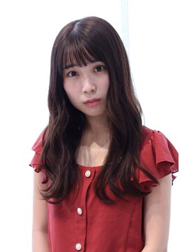 シロフ シンジュク(shirof shinjuku) 【shiro】暗髪シースルーバング×ゆる巻きMIX