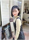 職場学校もOKフェイクブラック可愛い黒髪ボブ　梅ヶ丘美容室