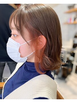 ラボヌール ヘアー エクラ(La Bonheur hair eclat) 外はね×イヤリングカラー