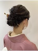着物髪飾りアレンジ