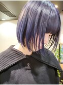 【レイヤ】おしゃれ前上がりボブとブルーパープル