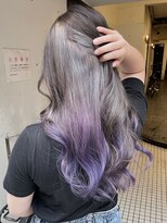 ディア(.eer)&nbsp;秋冬インナーグラデーションカラー☆グレーアッシュ×パープル