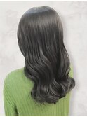 ふんわりカールヘルシースタイルルーズヘアオリーブアッシュ