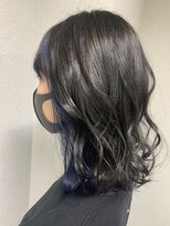 アジールヘア 所沢プロペ通り店(agir hair)&nbsp;インナーブルーデザインカラーレイヤーカット夏ブリーチ所沢練馬