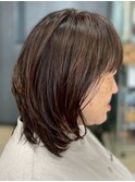 ミセス おしゃれな大人のソフトウルフスタイル 白髪染め