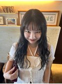 くびれヘア/アプリコットオレンジ/夏のヘアアレンジ/緩めパーマ