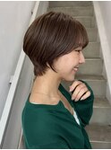 ショートカット/髪質改善縮毛矯正白髪ぼかしレイヤーカラーボブ