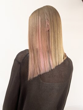 ゼンドットカラスマ(Zen.karasuma) ピンクベージュインナーカラー+縮毛矯正