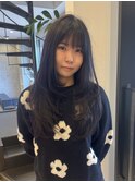 韓国/顔周りレイヤー/ダブルカラー/ベージュ/前髪新潟長岡宮関◆