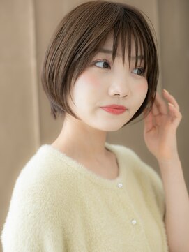 モッズヘア 越谷(mod's hair) ダークグレージュナチュラルショート小顔丸みボブX越谷30代40代