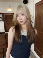 ペレ 梅田(PELE)&nbsp;イメチェン/ピンクベージュ/アンブレラカラー/前髪/梅田