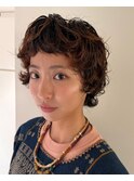 ショートパーマおん眉パーママッシュウルフパーマくせ毛風パーマ