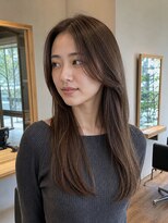 ノエルヘアー(Noel hair) ロング/ローレイヤー/センターパート/オリーブブラウン