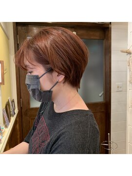 ラレイ(Lalei) 丸みショート オレンジヘア 辻幸奈 表参道