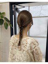 韓国 ミディアムヘア ヘアアレンジ 秋カラー ベージュカラー